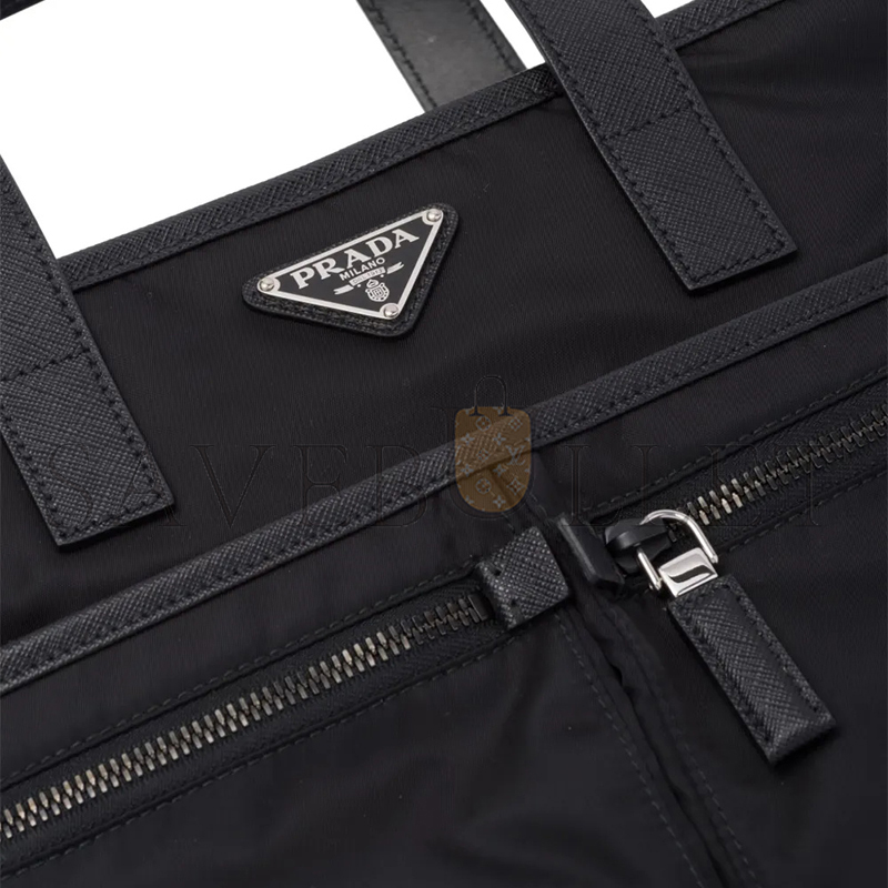 PRADA RE-NYLON AND SAFFIANO LEATHER TOTE BAG 2VG860 (36*34*8cm)